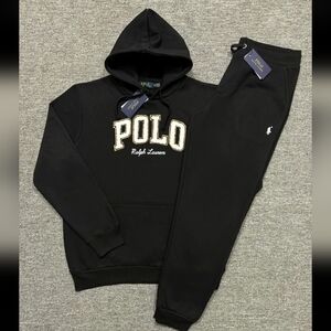 Polo by Ralph Lauren Black Hoodie and Sweatpants Set